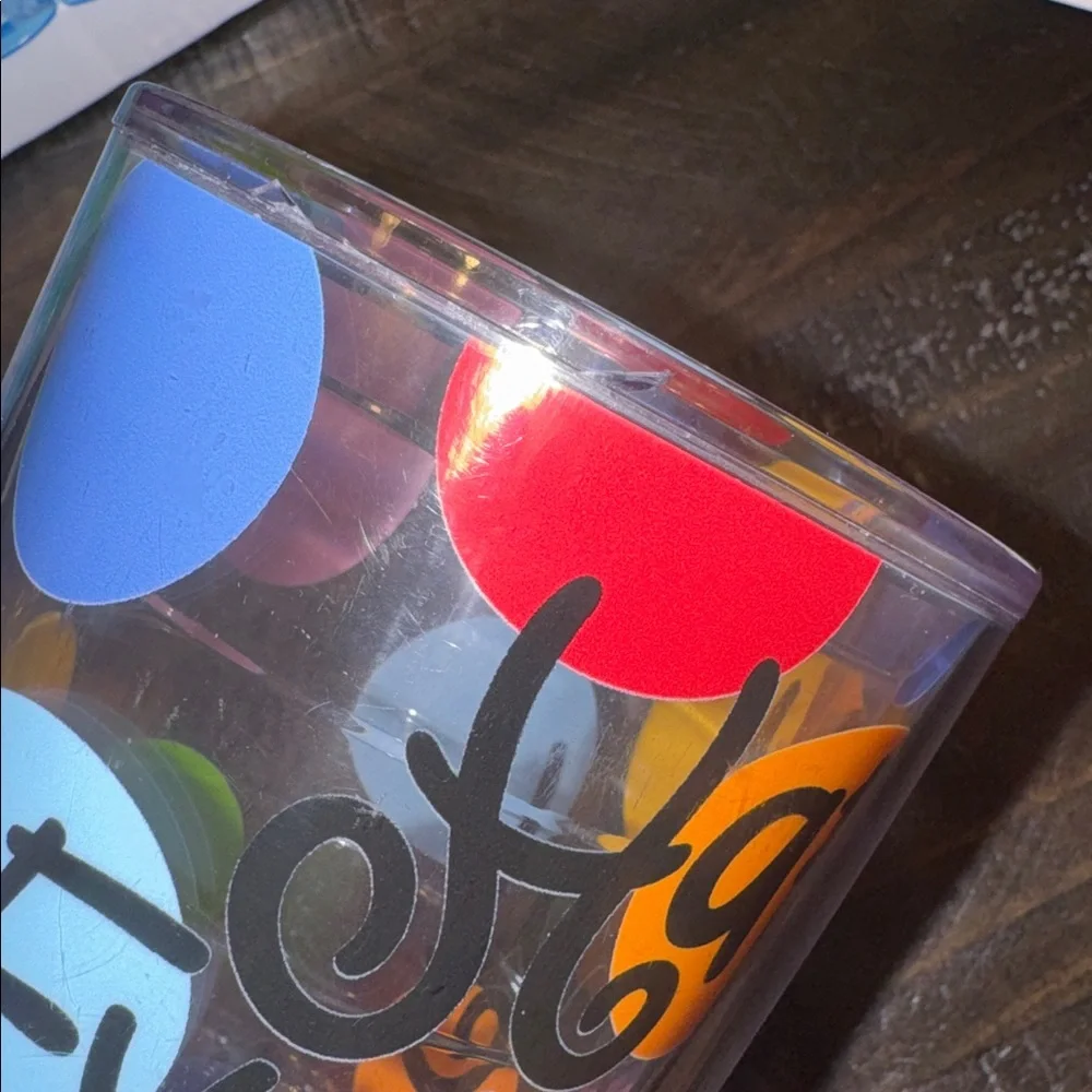 TERVIS happy everything Coton Colors plastic 24oz tumbler cup w/polka dots